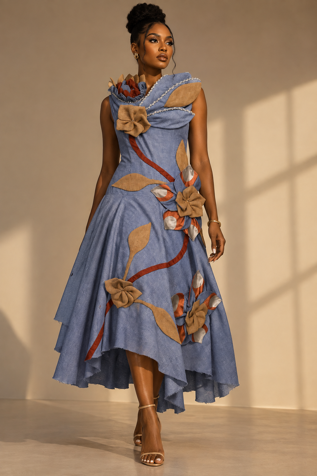NFS “Roots in Bloom” Sculptural Dress — Runway Edition