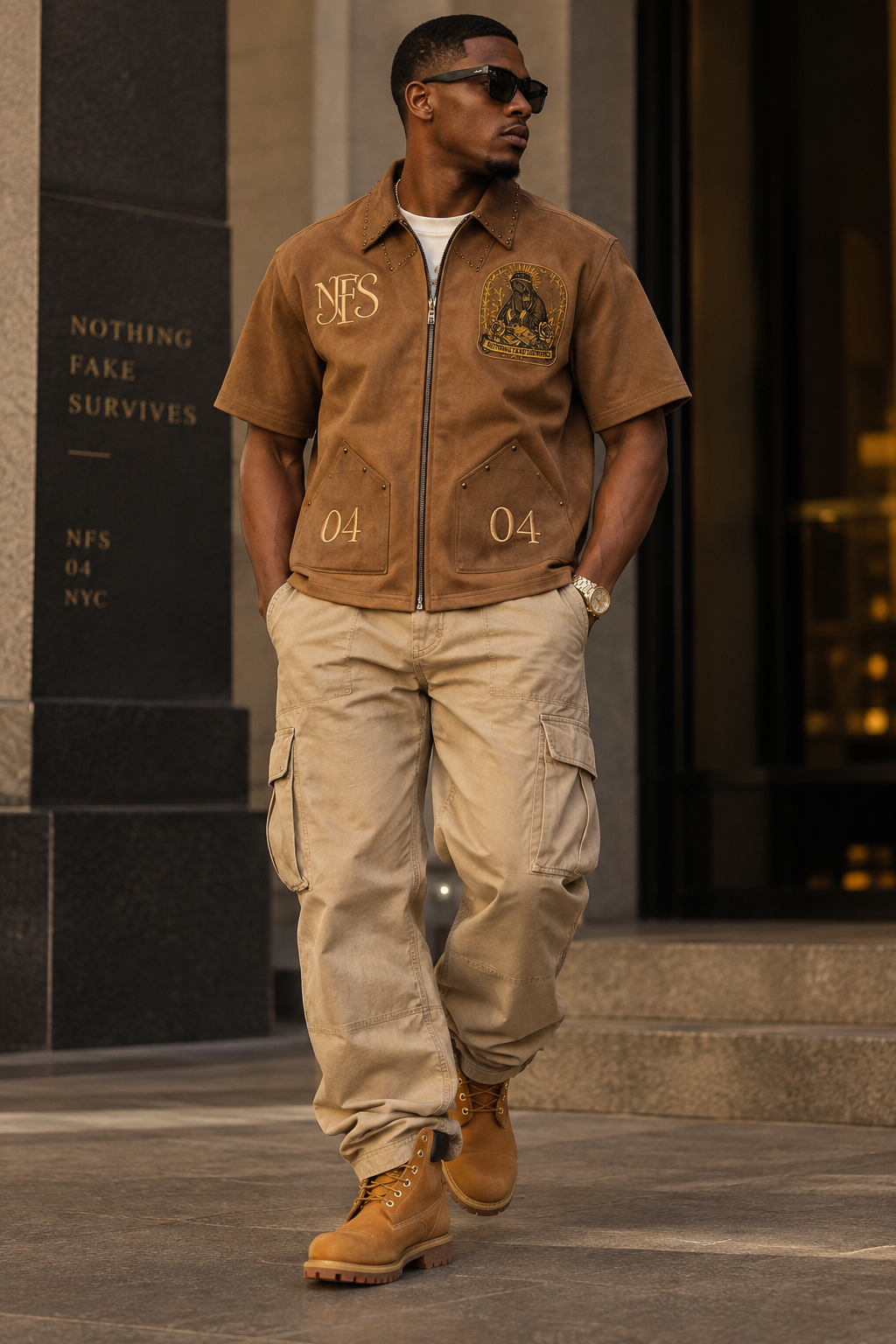 NFS 04 Saints & Hustlers Faux Suede Jacket — Runway Original
