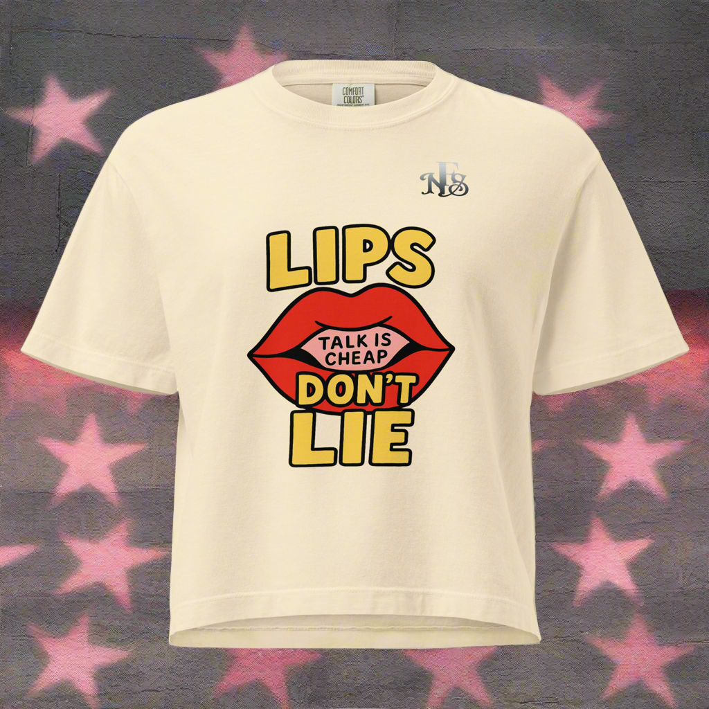 Lippen lügen nicht. Schweres, kastenförmiges T-Shirt für Damen