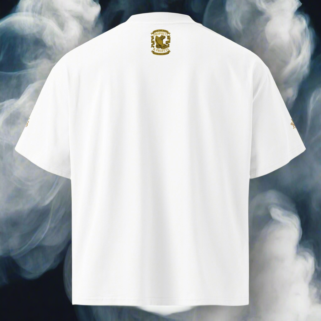 Prophets & Profits Oversized High Neck T-Shirt - Embroidery Edition
