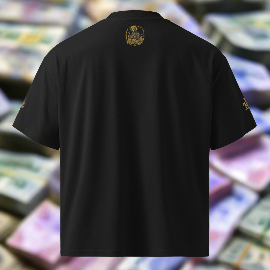 Saints & Hustlers – Premium High Neck Oversized Tee (Embroidered Limited Edition)