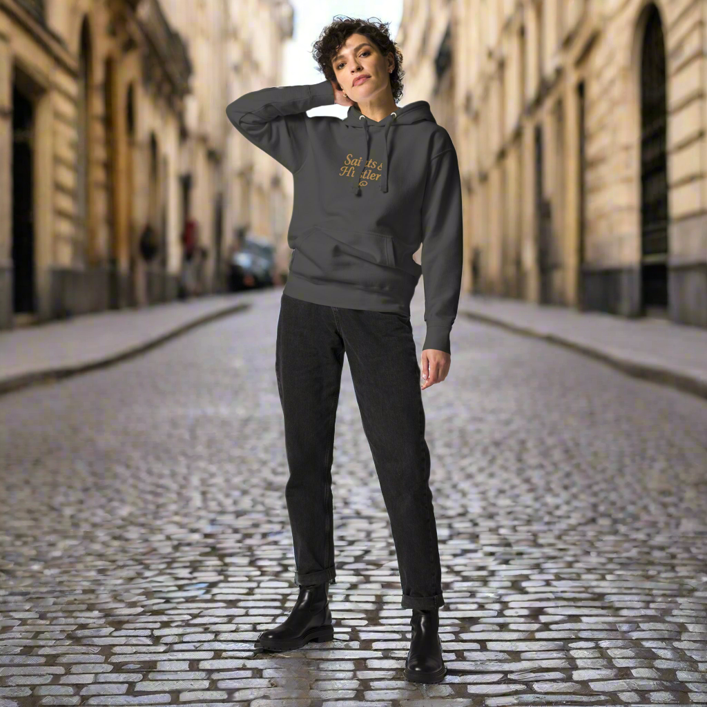 Saints & Hustlers – Sacred Hustle Hoodie (Embroidery + DTG)