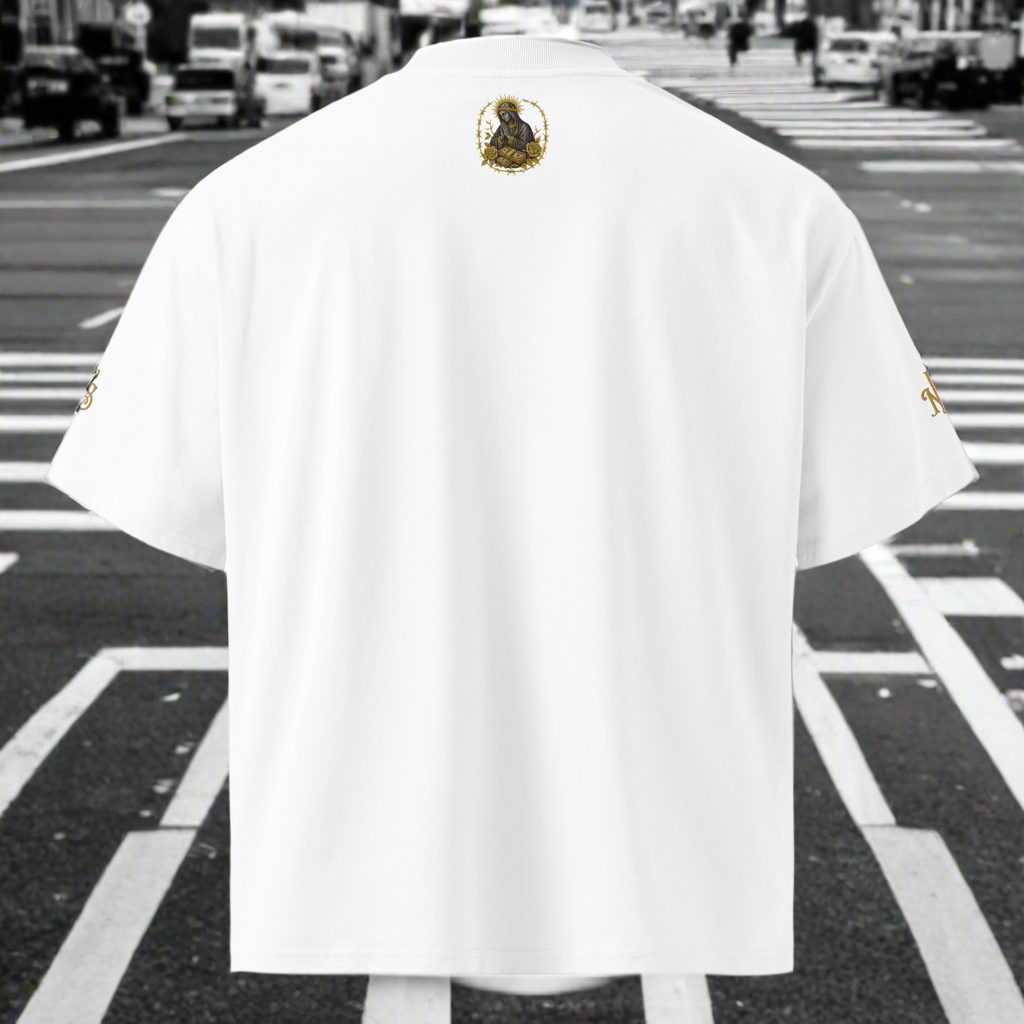 Saints & Hustlers – Premium High Neck Oversized Tee (Embroidered Limited Edition)