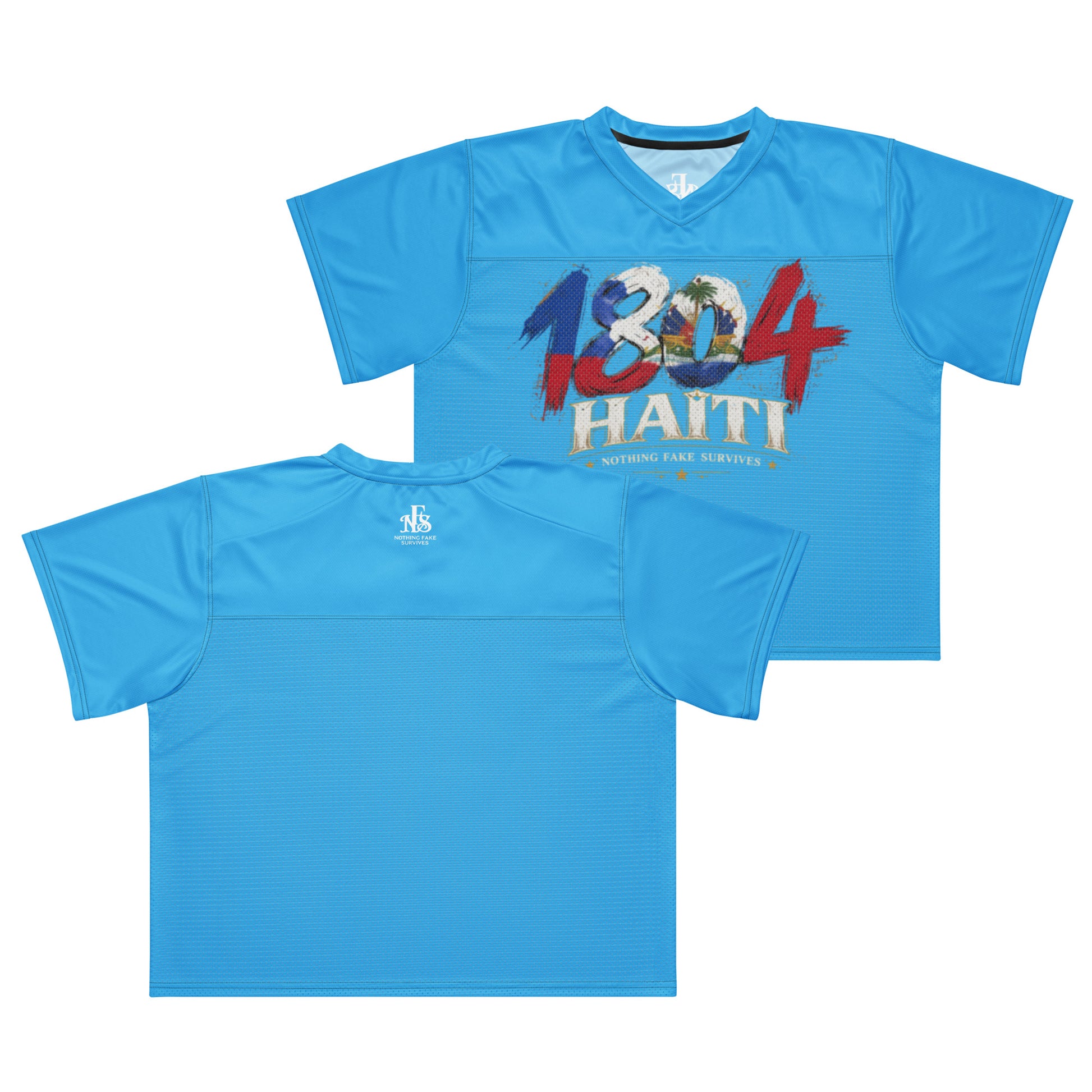 Blue t-shirt with '1804 Haiti'