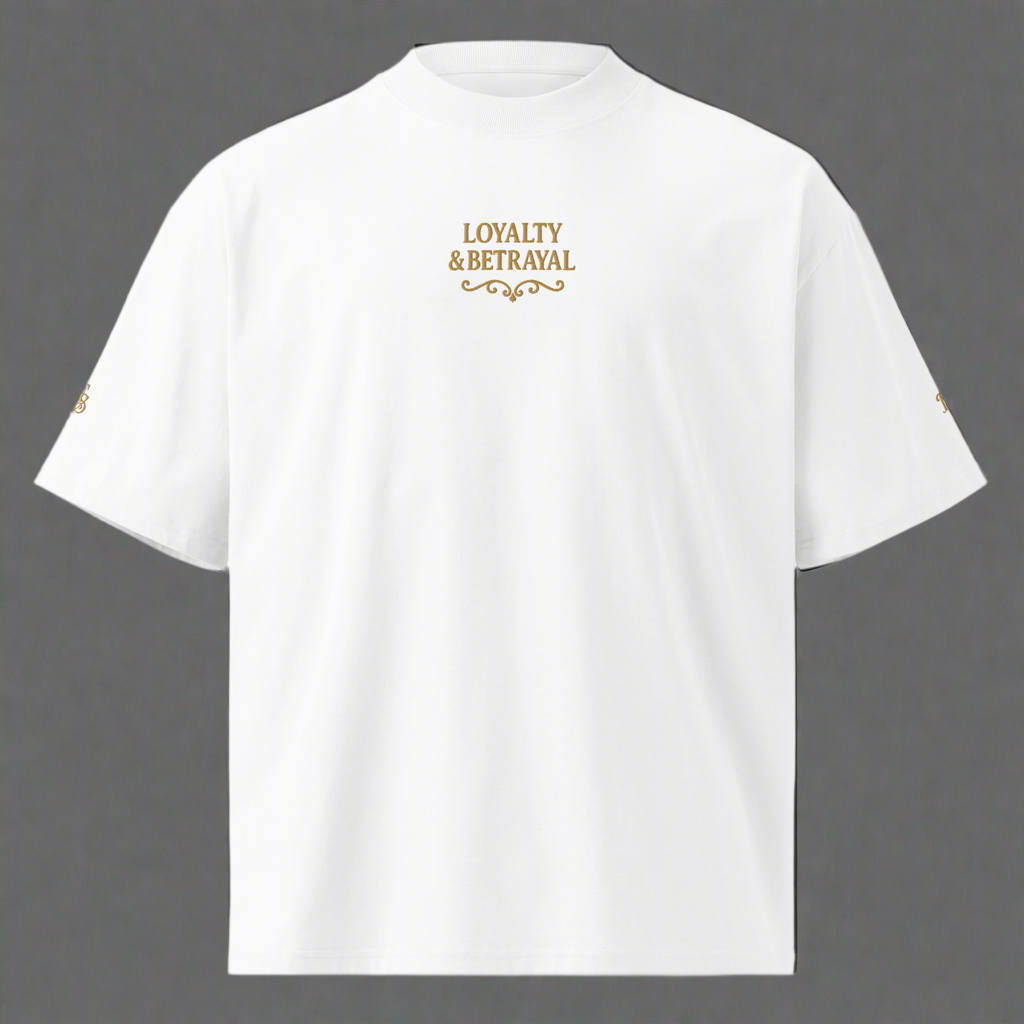 Loyalty & Betrayal Oversized High Neck T-shirt - Embroidery Edition