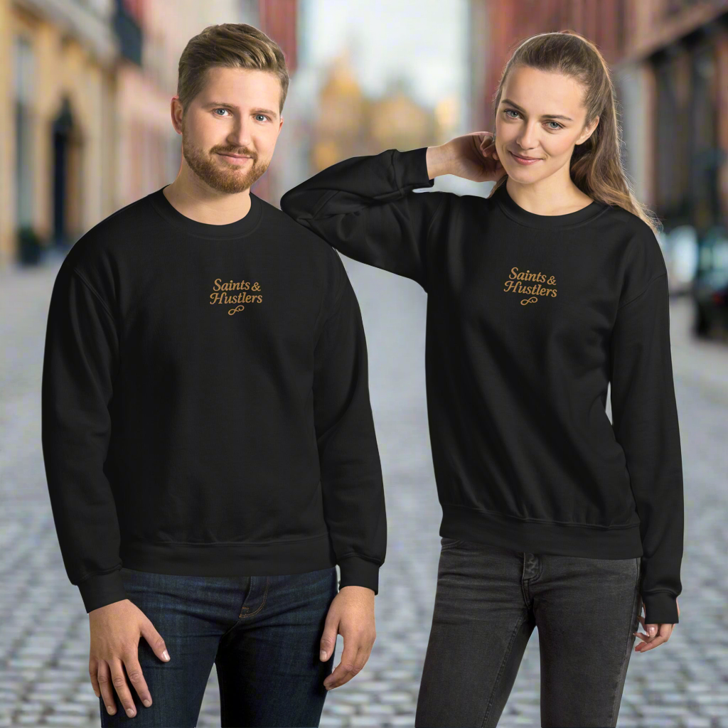 Saints & Hustlers 
Sacred Sweatshirt (Embroidery + DTG)