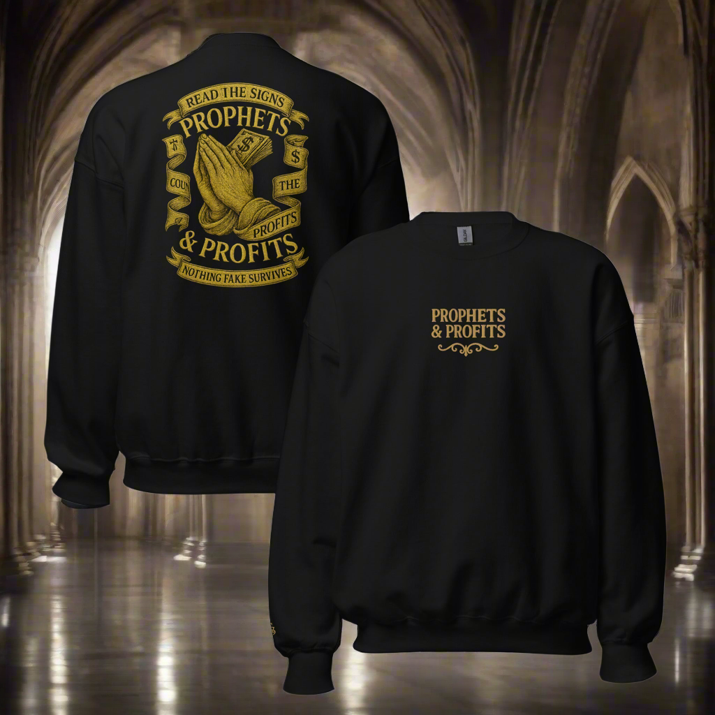 Prophets & Profits Sweatshirt (Embroidery + DTG)