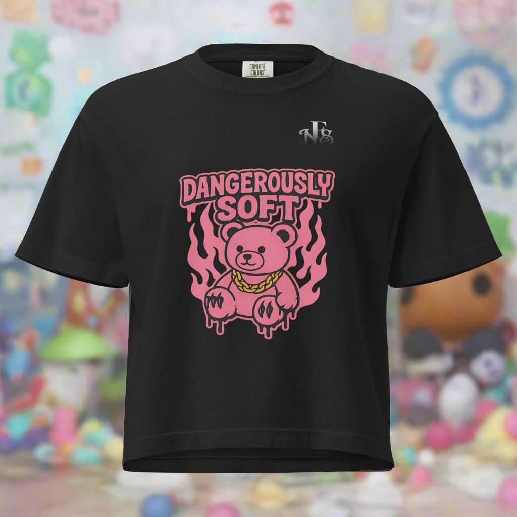Women's "Dangerously Soft" T-shirt by NOTHING FAKE SURVIVES™ featuring a casual fit and soft fabric, displayed on a flat surface.
