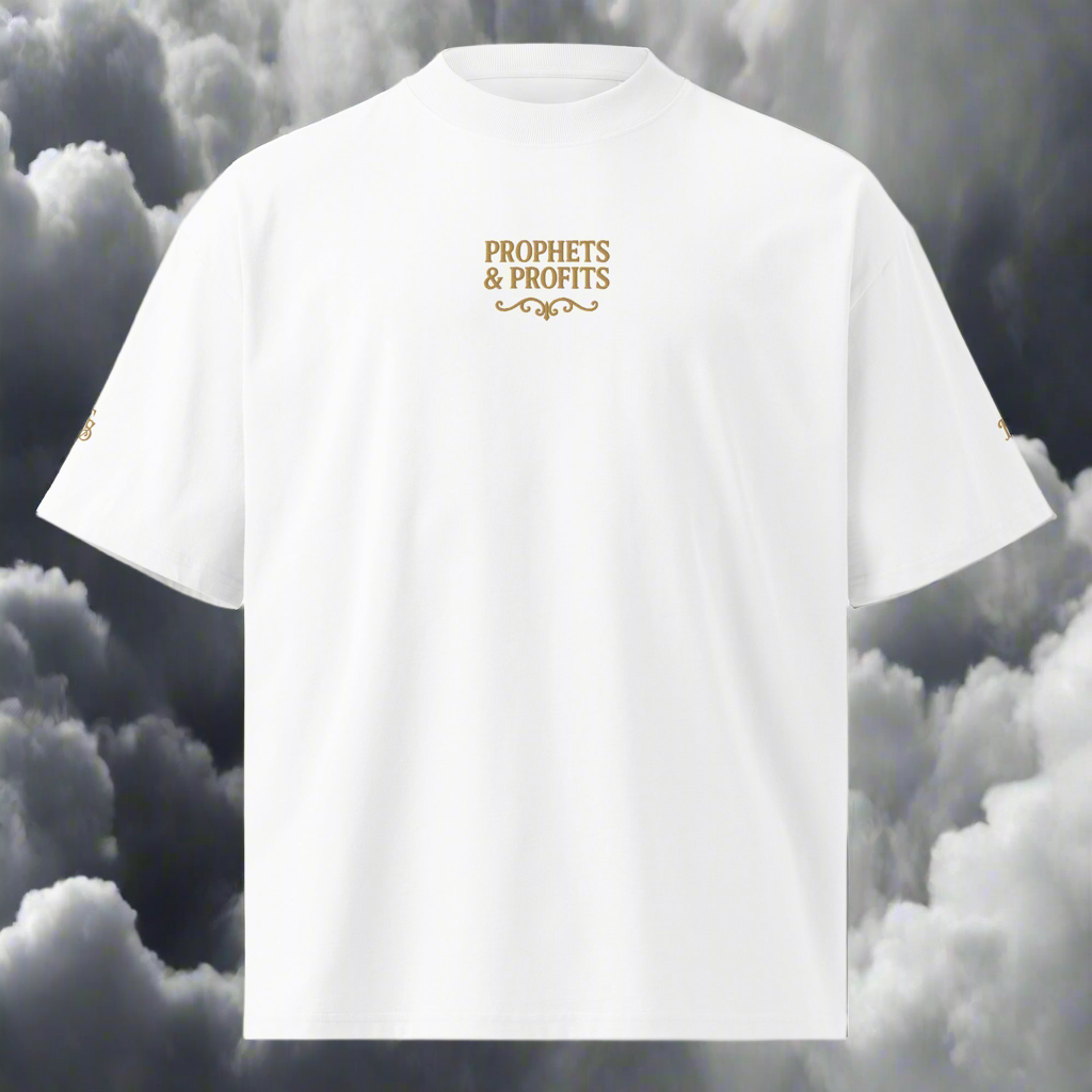 Prophets & Profits Oversized High Neck T-Shirt - Embroidery Edition
