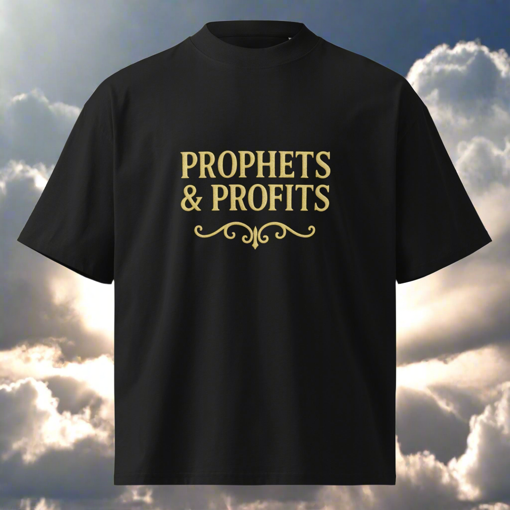 Prophets & Profits Oversized High Neck T-Shirt. DTG Edition