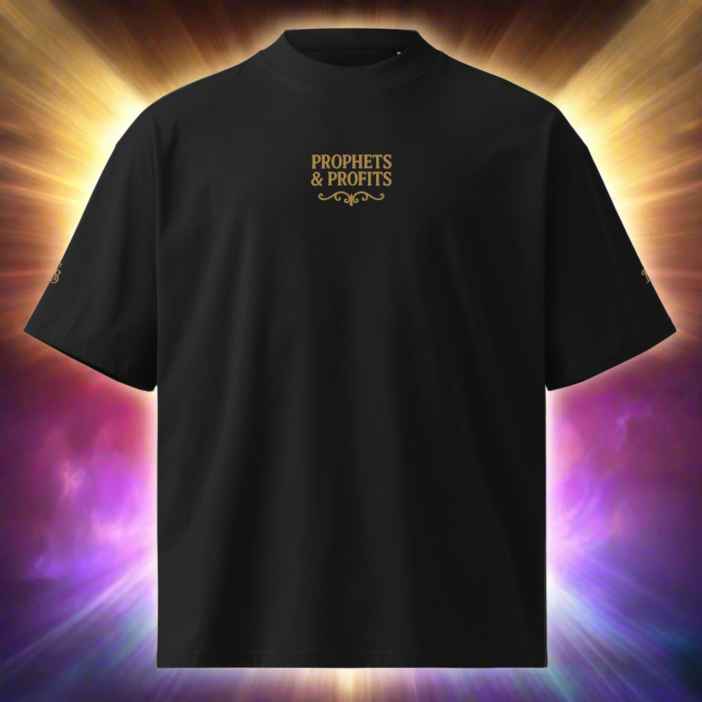 Prophets & Profits Oversized High Neck T-Shirt - Embroidery Edition