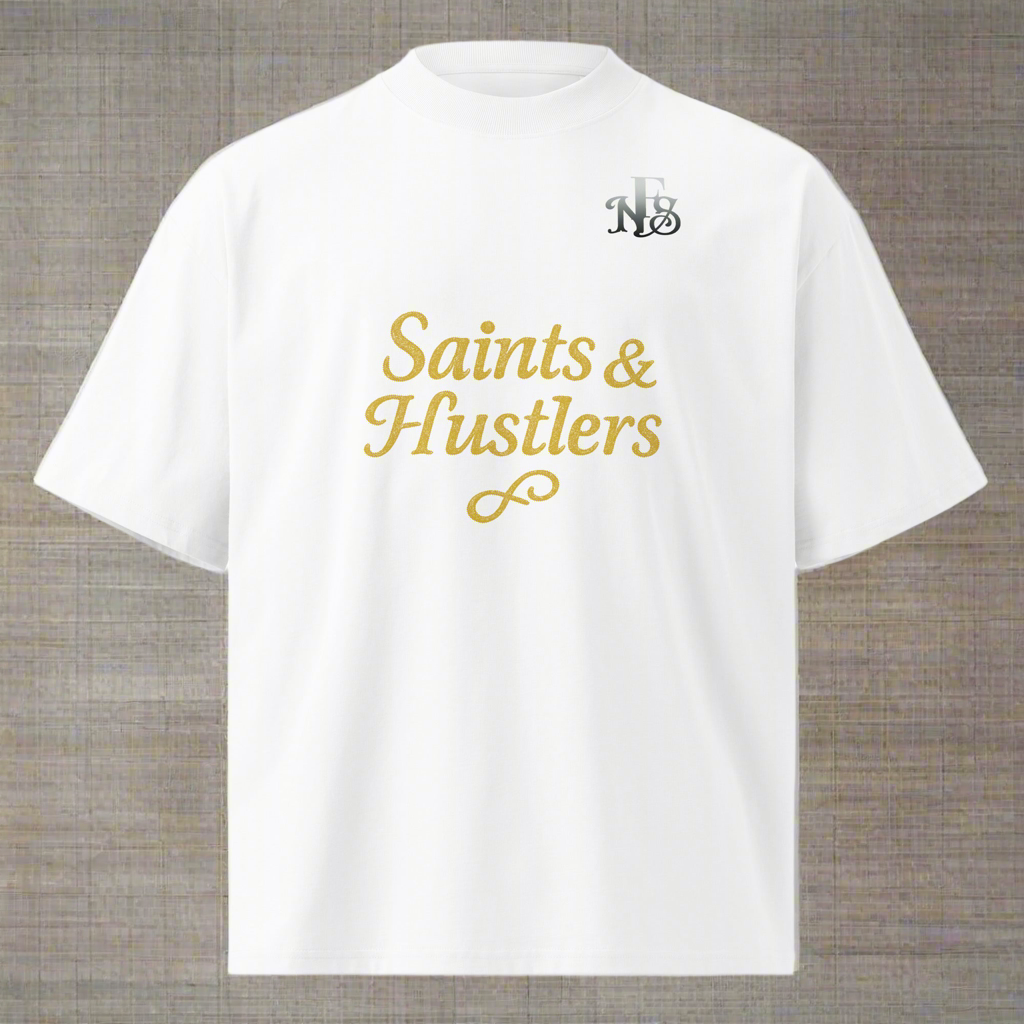 Saints & Hustlers – Premium High Neck Oversized Tee (DTG Limited Edition)