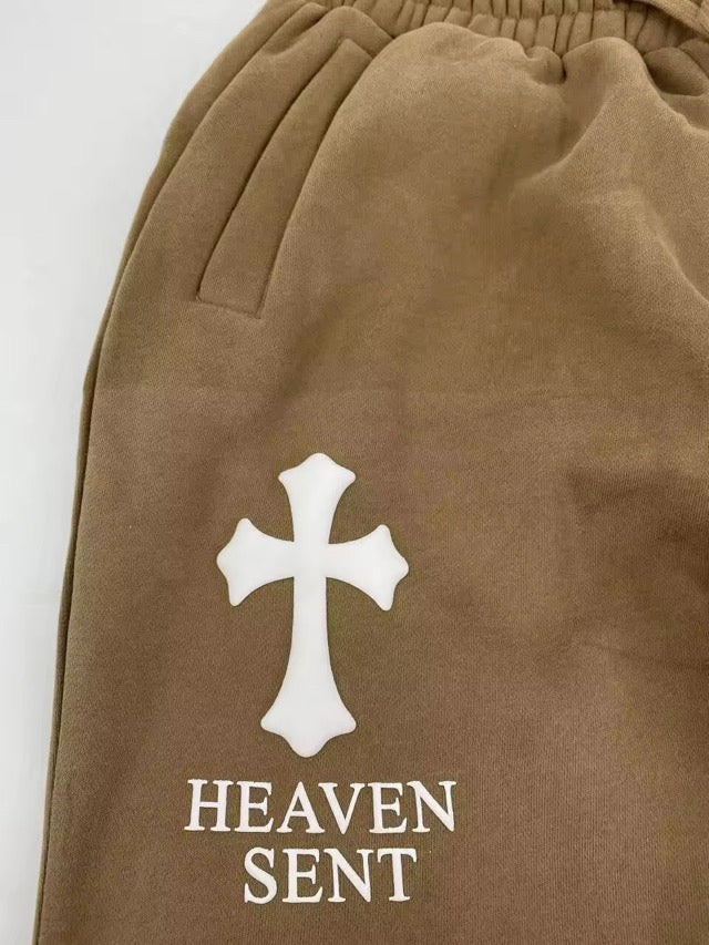 Heaven Sent x NFS Premium Set – 380GSM Heavyweight (Light Brown / Black) - NOTHING FAKE SURVIVES™ (NFS)