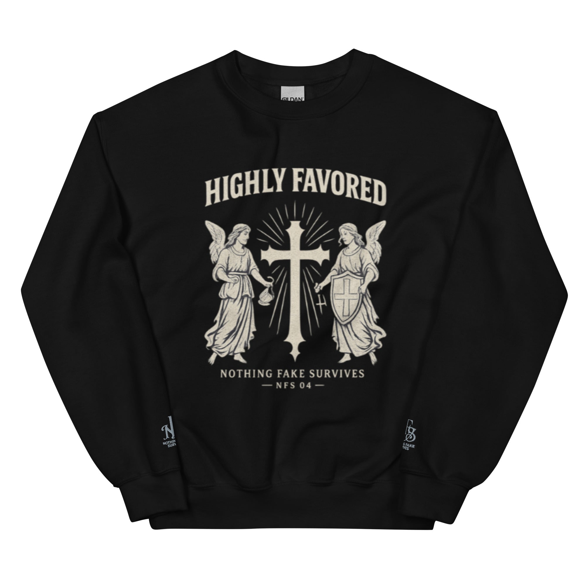 NFS Unisex “Highly Favored” Sweatshirt – NOTHING FAKE SURVIVES LLC